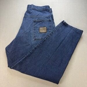VTG BOSS Loose Fit Denim Baggy Jeans (FIT 37x33) Blue Button Fly Made in USA